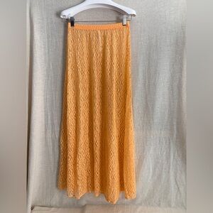 By Anthropologie Lace Maxi Slip Skirt